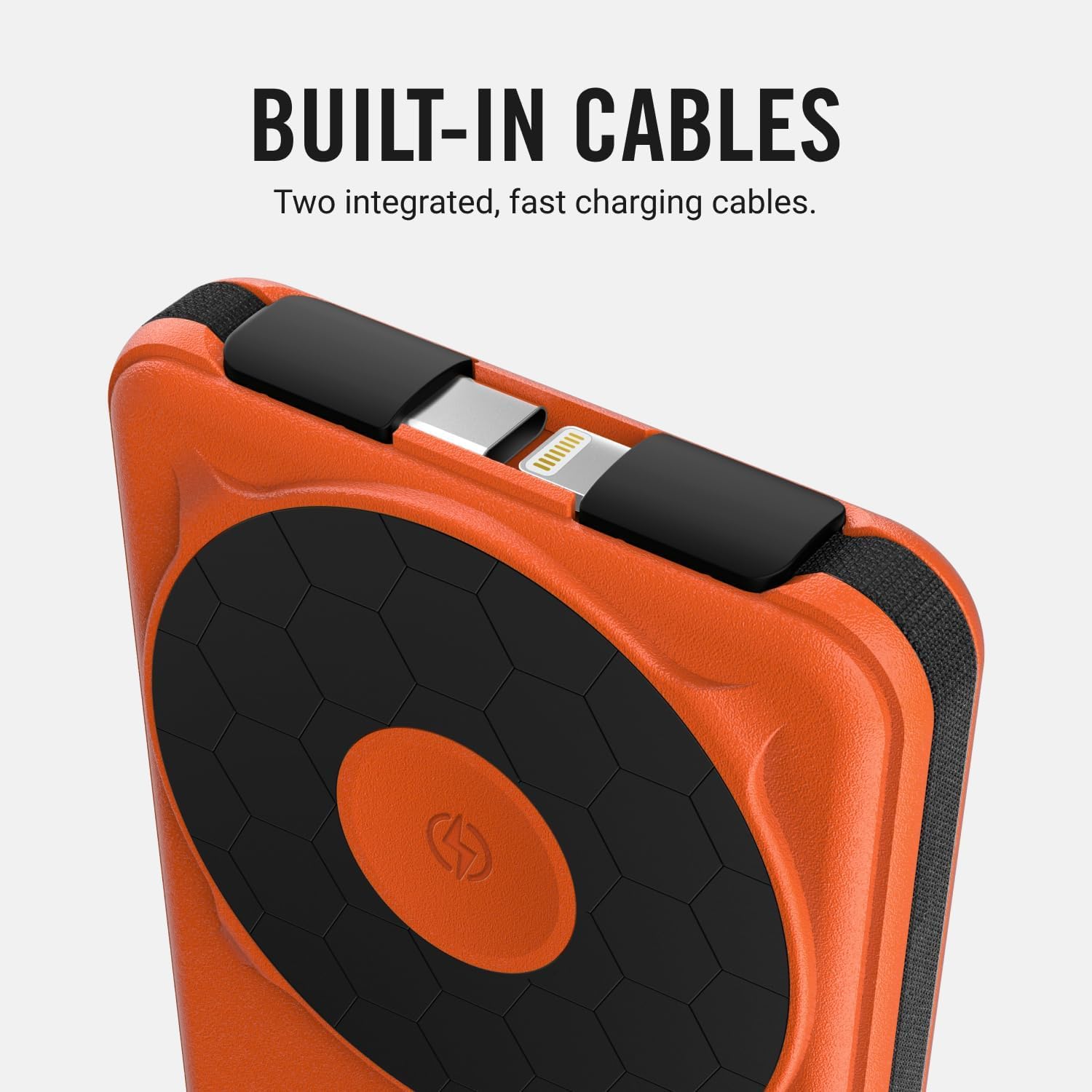 RIDGE Magnetic Power Bank Battery Pack 10,000mAh - Fast Charging, Compatible with MagSafe - Portable Charger Powerbank - with Built in Cables, Wireless Charging & Magnetic Attachment (Basecamp Orange) - Image 4