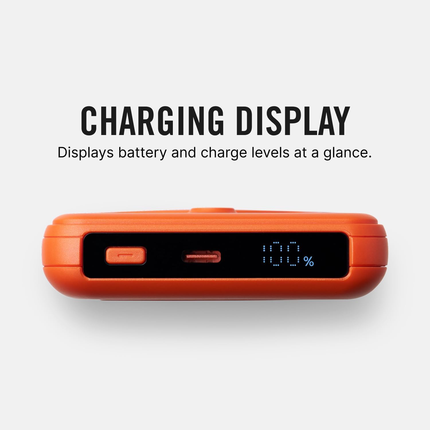 RIDGE Magnetic Power Bank Battery Pack 10,000mAh - Fast Charging, Compatible with MagSafe - Portable Charger Powerbank - with Built in Cables, Wireless Charging & Magnetic Attachment (Basecamp Orange) - Image 6