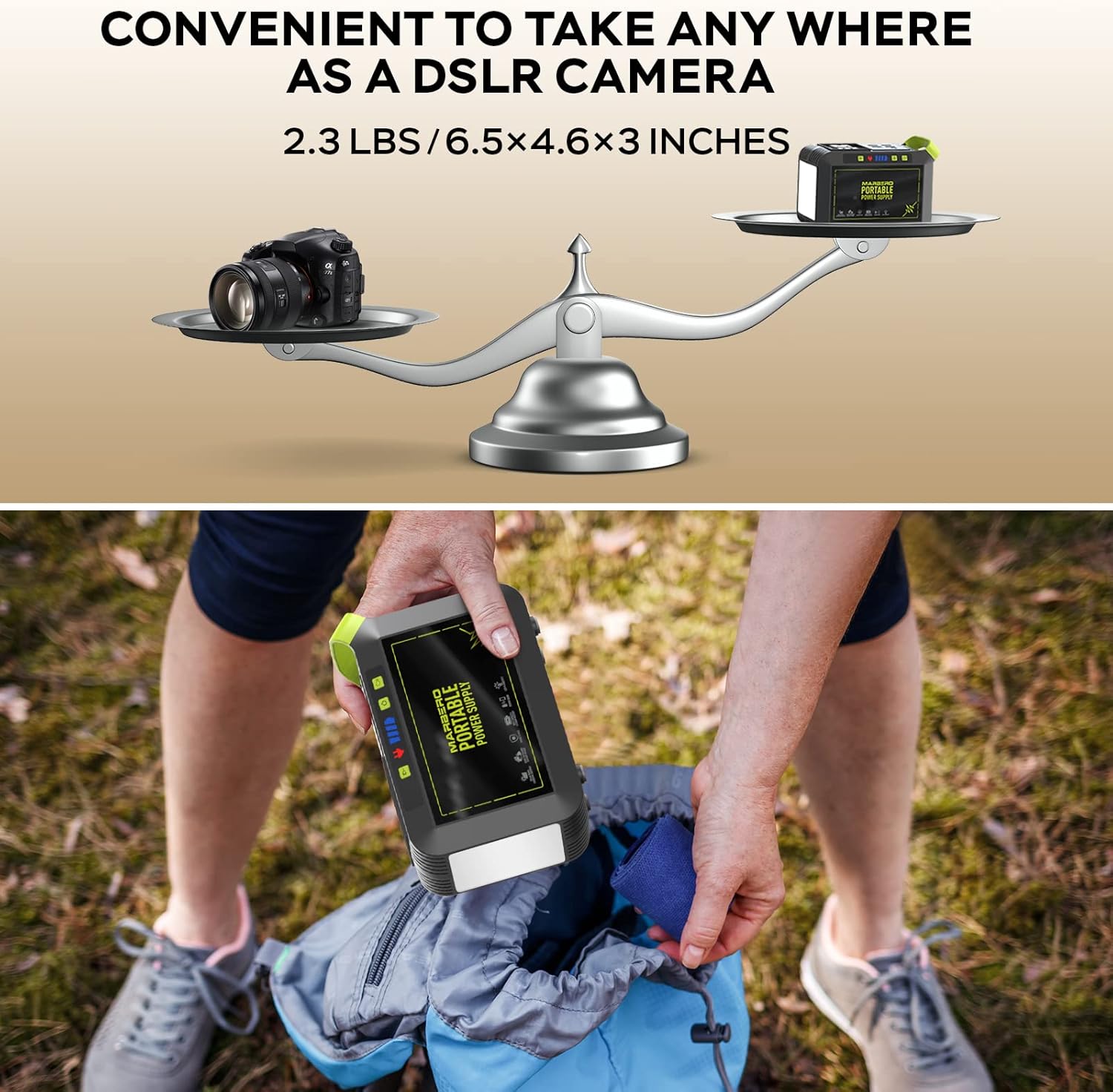 MARBERO Portable Power Station 88Wh Camping Lithium Battery Solar Generator Fast Charging with AC Outlet 120W Peak Power Bank(Solar Panel Optional) for Home Backup Outdoor Emergency RV Van Hunting - Image 8
